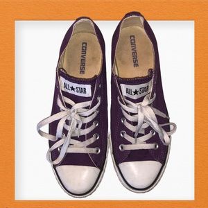 Purple low top converse